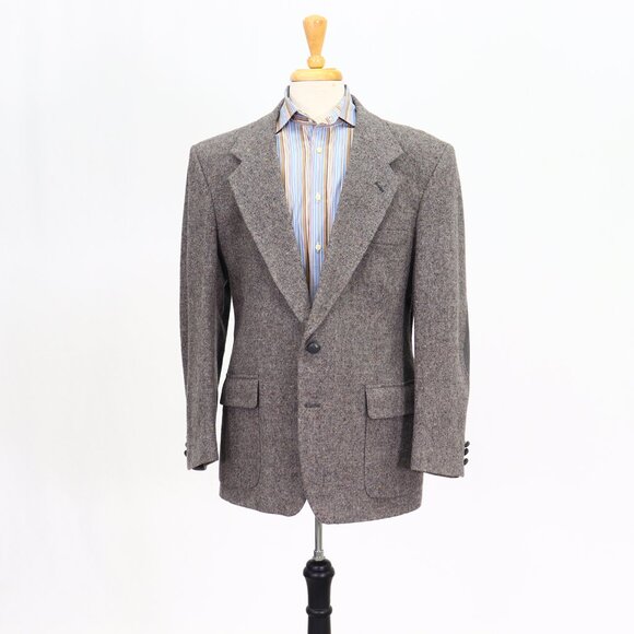 Farah 44R Gray Solid 2-Button Sport Coat Blazer Jacket P211 - Picture 1 of 11